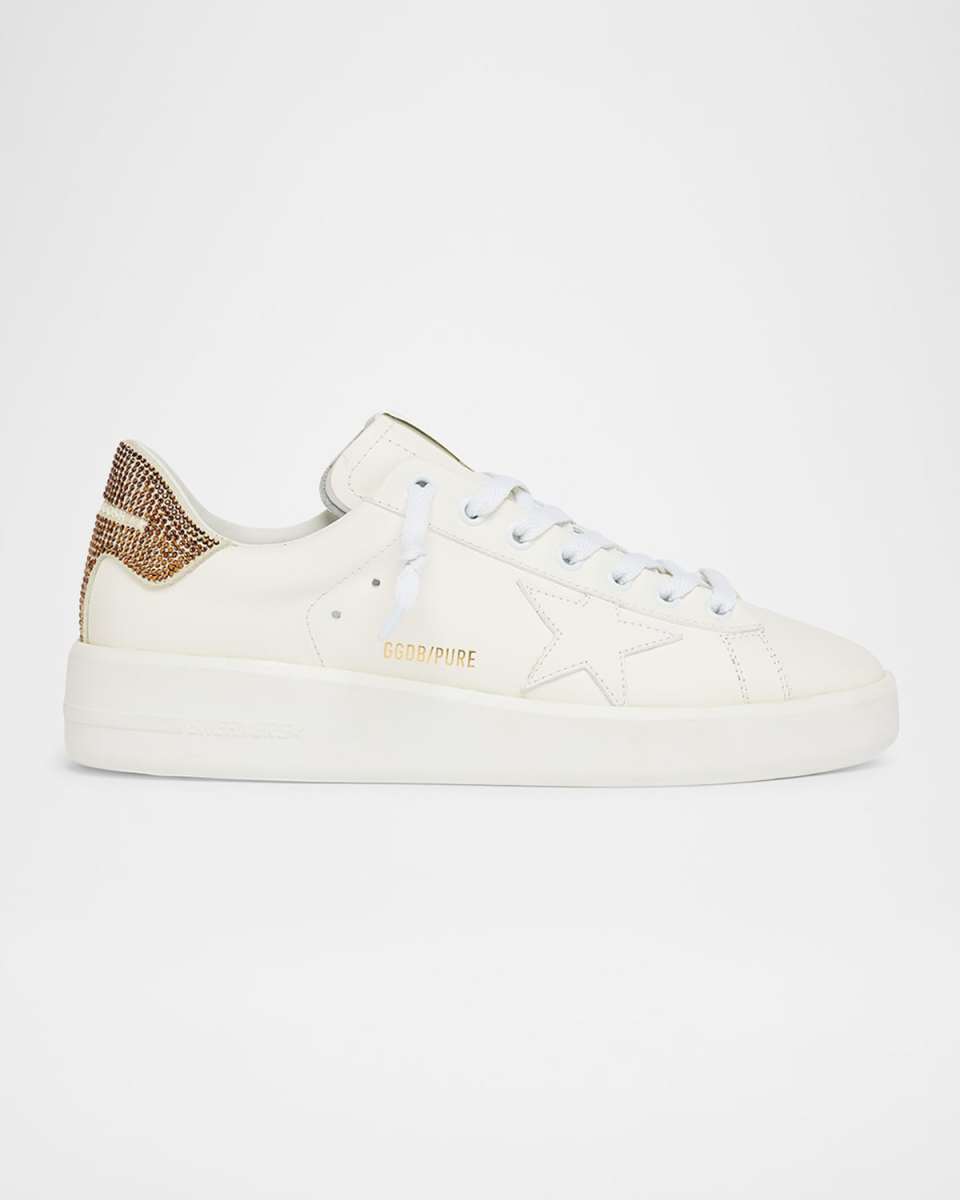 Pure Star Embellished Leather Low-Top Sneakers